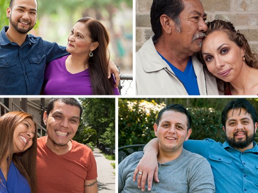 Collage of family members smiling