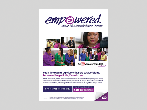 Empowered. Women, HIV & Intimate Partner Violence poster