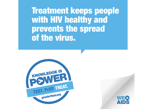 Knowledge is Power campaign graphic promoting HIV treatment