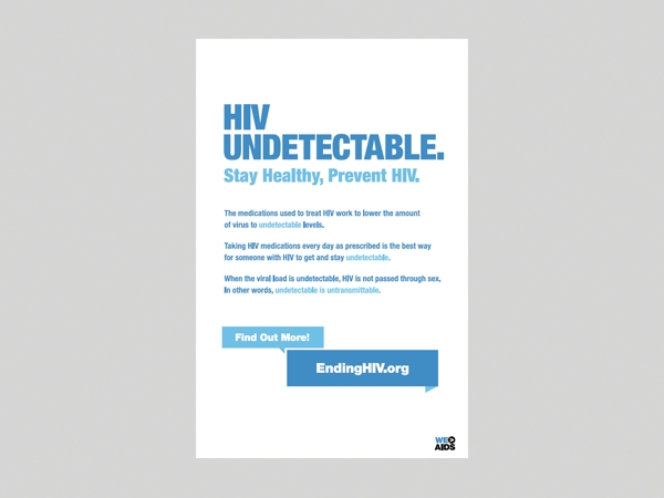 HIV Undetectable. Stay Healthy, Prevent HIV poster
